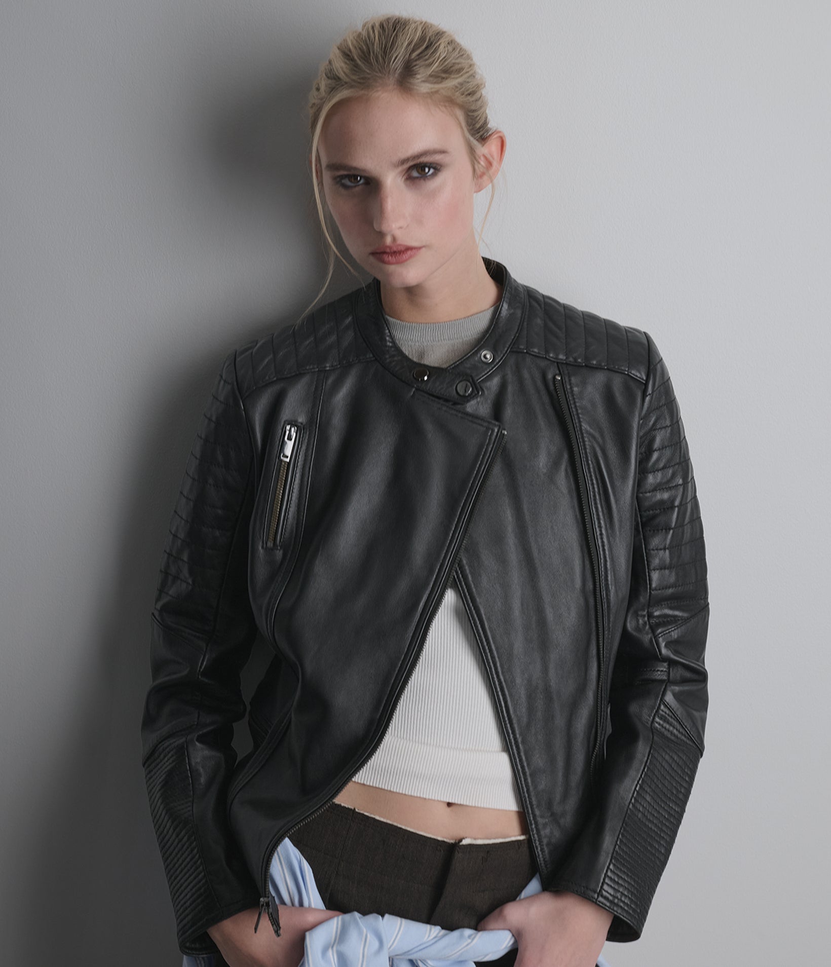 Hadley Quilted Leather Moto Jacket