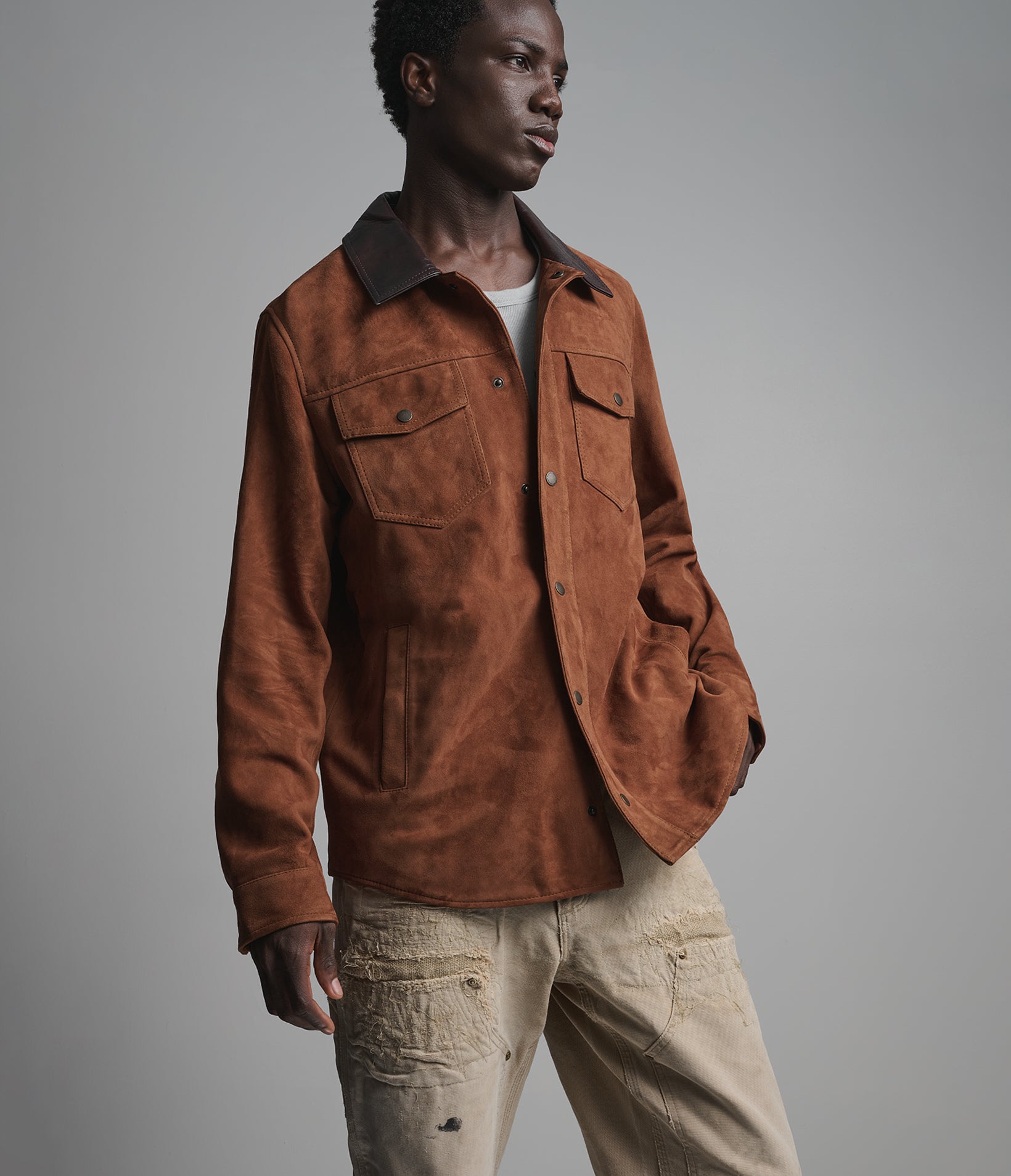 Zion Vintage Suede Shirt Jacket