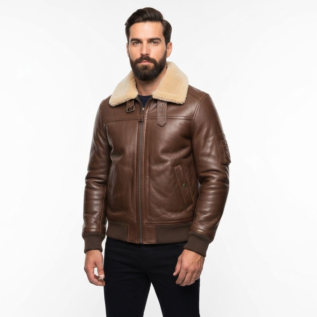 Men's Jimmy Bomber with Fur Collar