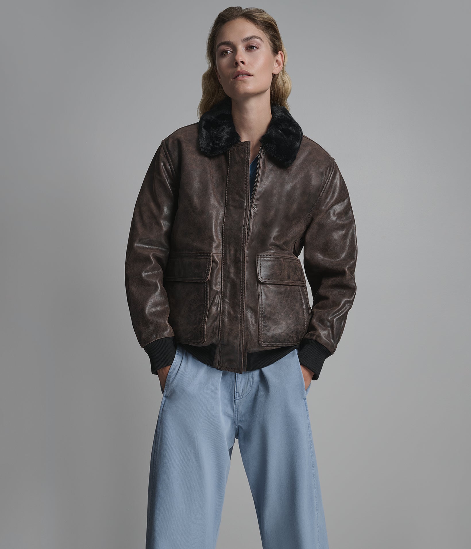 Women's Everleigh Faux Fur Lined Bomber Jacket