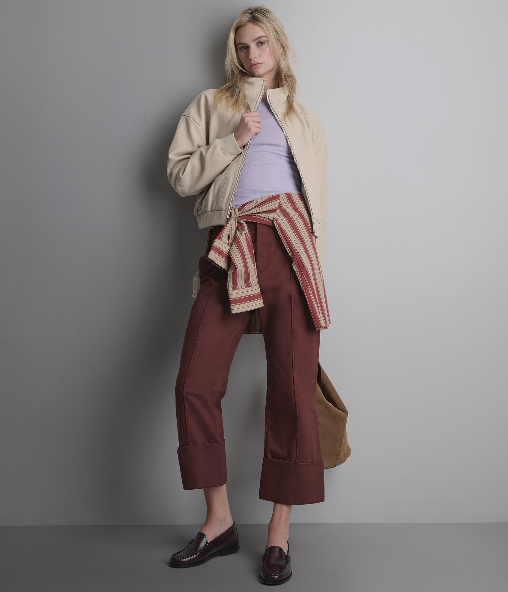 Women's Willa Leather Oversized Biker Jacket